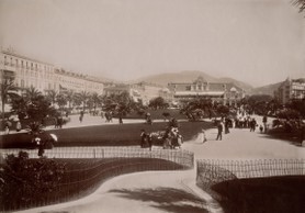 Photo ancienne - Nice. - Photo de Nice, vue des jardins Albert Ier vers 1900.