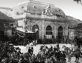 Photos de la Riviera par Jean Gilletta. - Arrivée de la reine Victoria en gare de Nice, mars 1895.