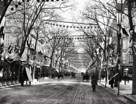 Photos de la Riviera par Jean Gilletta. - NICE. L'avenue de la Gare (Jean-Médecin), vers 1890.