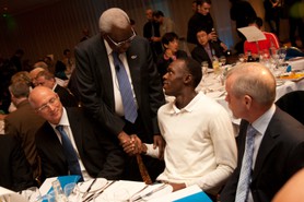 Tyson Gay and Usain Bolt at the Diamond Leache Launch