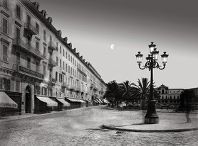 Photos de la Riviera par Jean Gilletta. - Quai Masséna (avenue de Verdun), effet de nuit, à Nice, vers 1885.