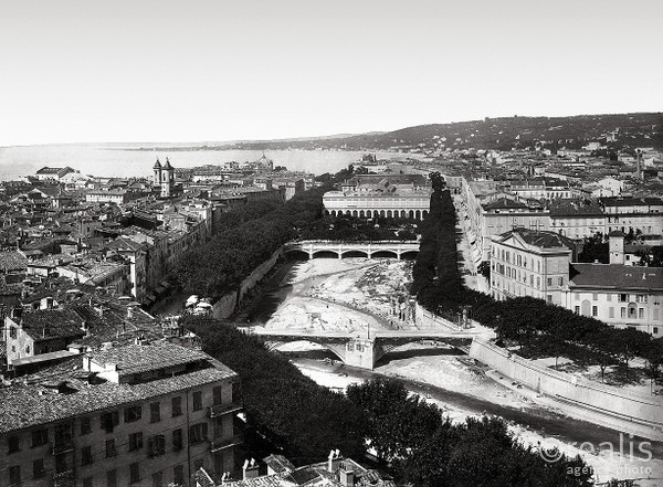 Photos de la Riviera par Jean Gilletta. - Le Pailon, depuis la tour Saint-François, à Nice, vers 1900.