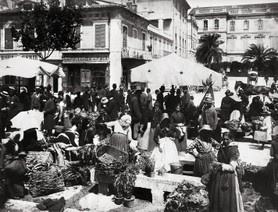 Photos de la Riviera par Jean Gilletta. - NICE. Le marché du cours Saleya, vers 1890.