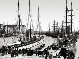 Photos de la Riviera par Jean Gilletta. - NICE. Le port, yachts mixtes amarrés quai cassini, vers 1900.