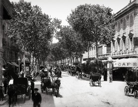 Photos de la Riviera par Jean Gilletta. - NICE. L'avenue de la Gare (Jean-Médecin), vers 1875.