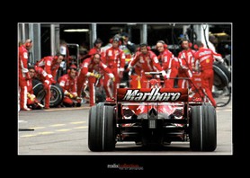 Grand prix de formule 1 de Monaco 2007 - Retour aux stands de Felipe Massa (Ferrari) pendant les essais qualificatifs