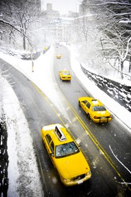 Taxi sous la naige, Central Park