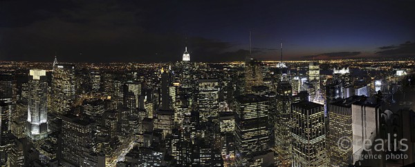 Panoramique vue depuis le Rockefeller center - Nuit