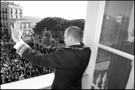 Intronisation Prince Albert II de Monaco - Le Prince Albert II de Monaco au balcon du Palais Princier, lors de la semaine d'intronisation, en novembre 2005.