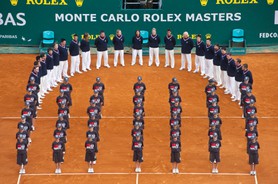 Cérémonie de remise des prix aux finalistes du Monte-Carlo Rolex Masters 2009 par S.A.S Albert II de Monaco et Mme Anne de Massy