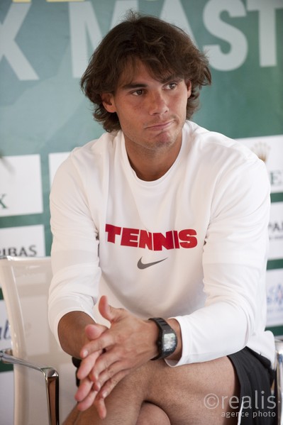 Rafael Nadal en conférence de presse, Monaco le 12 avril 2010.