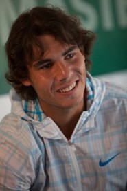 Rafael Nadal en conférence de presse le 14 avril 2010.