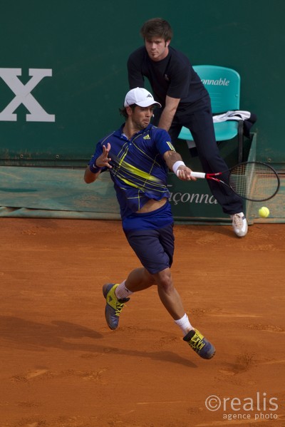 Fernando verdasco (ESP) lors de la demi finale contre Novak Djokovic, samedi 17 avril 2010.