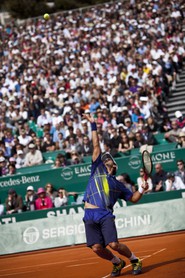 Fernando verdasco (ESP) lors de la demi finale contre Novak Djokovic, samedi 17 avril 2010.