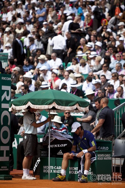 Fernando verdasco (ESP) lors de la demi finale contre Novak Djokovic, samedi 17 avril 2010.