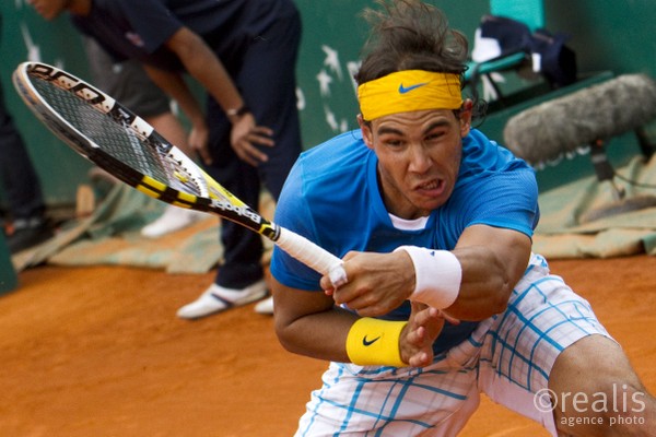 Rafael Nadal lors de la demi finale contre David Ferrer, samedi 17 avril 2010.