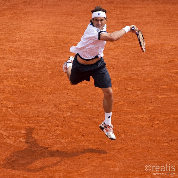 David Ferrer lors de la demi finale contre Rafael Nadal, samedi 17 avril 2010.