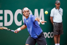 David Ferrer lors de la demi finale contre Rafael Nadal, samedi 17 avril 2010.