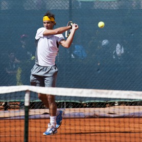 Rafael Nadal à l'entrainement, court numéro 10, Lundi 11 avril 2010.