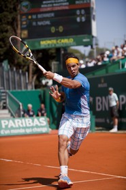 Rafael Nadal (ESP) lors des 1/8 de finale, jeudi 15 avril 2010.