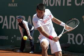 Novak Djokovic le 14 avril 2010 court Central
