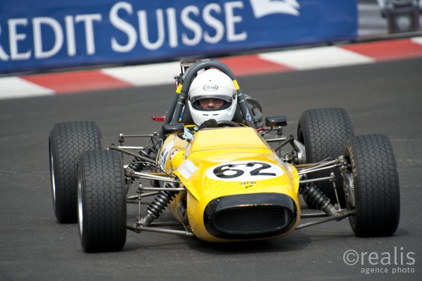 Grand Prix Historique 2010 de Monaco, Samedi 1er Mai, Série D. Voiture N°62 O'Nion Geoffery sur Tecno F3 de 1969.