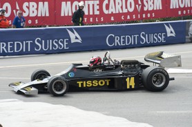Grand Prix Historique 2010 de Monaco, Samedi 1er Mai, Série G. Voiture N°14 concurrent Richelmi Jean-Pierre conducteur Richelmi Stéphane sur Ensign N175 de 1975.