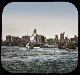 Vue de New-York. Photo colorisée vers 1900.