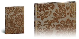FRONT: Patterned Leather, Photo with plexiglass
BACK: Patterned Leather
SPINE: Patterned Leather
GILDING (optional): Gold, Silver
FLYLEAF: Cream, Black
SUITCASE: Beige, Black