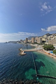 Match ligue 1 Monaco-Montpellier du 07.04.15 - Vue de la plage du Larvotto