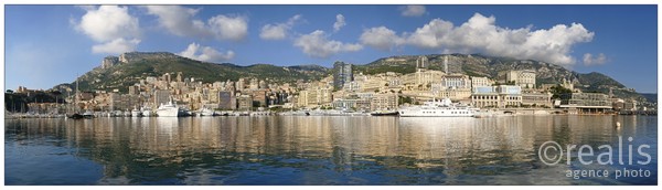 Match ligue 1 Monaco-Montpellier du 07.04.15 - Vue panoramique de Monaco, depuis le port Hercule.